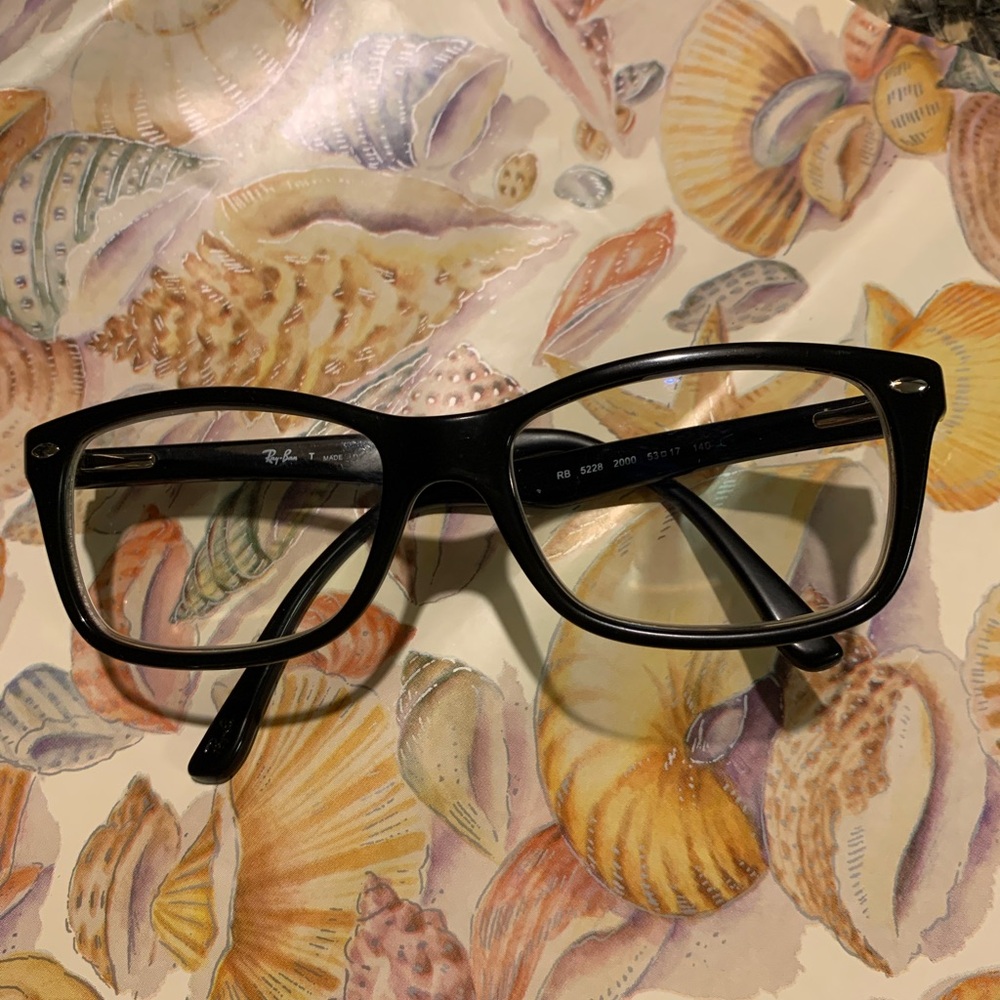 Classic Ray-Ban Black Rectangular Frames with Silver Accents - Unisex style 5228